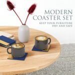 Navy Serving Tray Set with 4 Matching Coasters - Image 5
