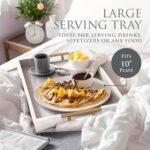 White Serving Tray Set with 4 Matching Coasters - Image 5