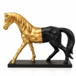 Golden Stride – Geometric Horse Sculpture - Image 5