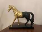 Golden Stride – Geometric Horse Sculpture - Image 4