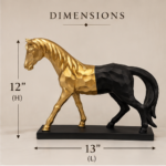 Golden Stride – Geometric Horse Sculpture - Image 3